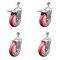 Service Caster 5 Inch SS Red Poly Swivel 12mm Threaded Stem Caster Total Lock Brake, 2PK SCC-SSTSTTL20S514-PPUB-RED-M1215-2S2 - alternate 4